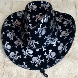 Black with silver skulls